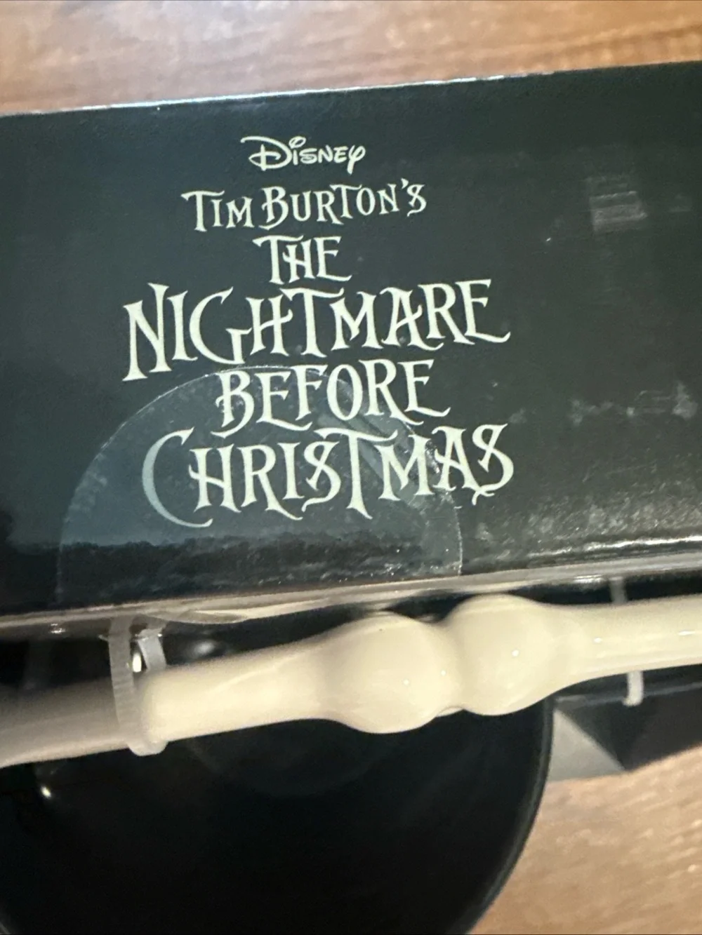 Disney Black and Yellow Nightmare Before Christmas Ceramic Mug with White Spoon